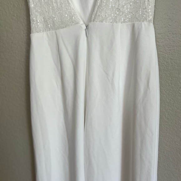 NWOT Romantic Inclinations White Lace Backless Wide-Leg Jumpsuit - Picture 7 of 9